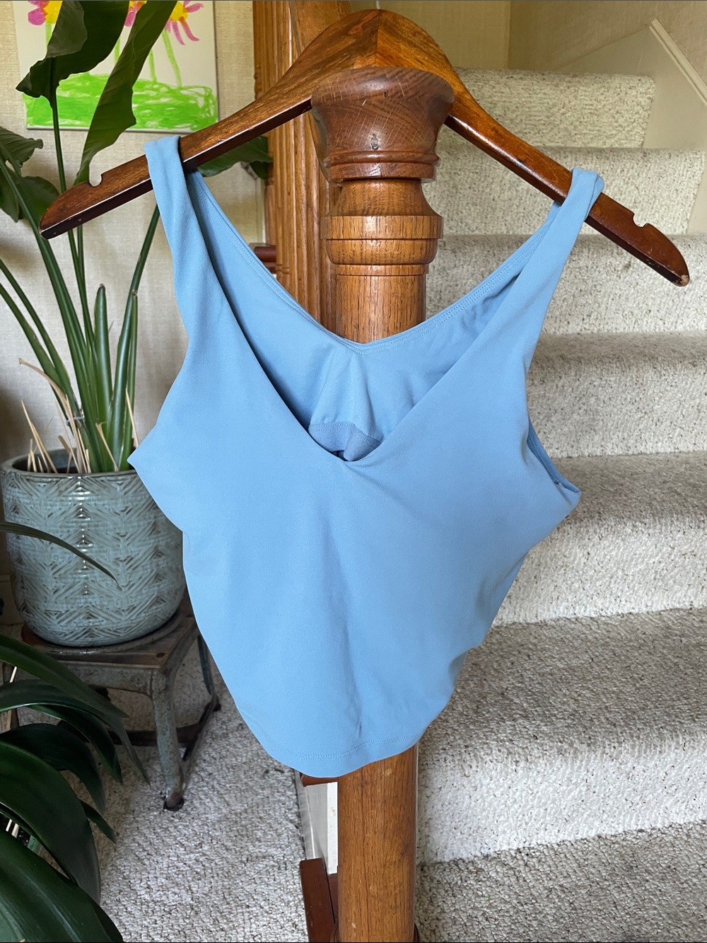 Athleta Sky Blue V-Neck Cropped Tank